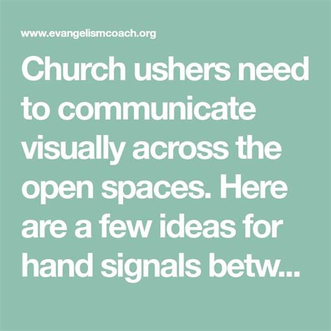 Church Usher Hand Signals