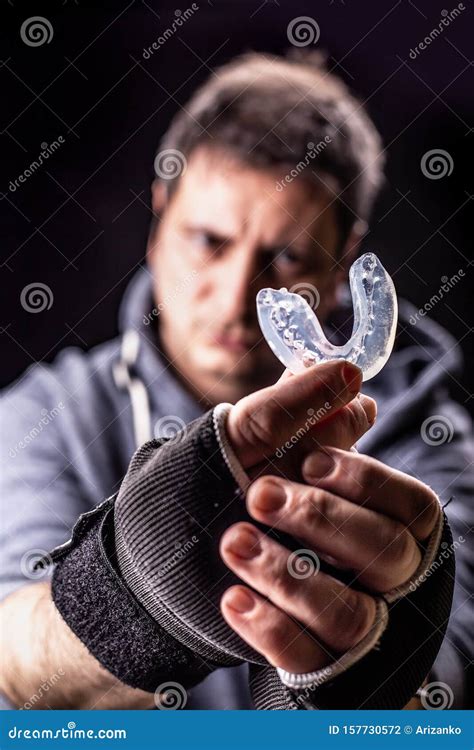 Boxer Teeth Protection. Mouthguard Stock Photo - Image of adult, guard: 157730572