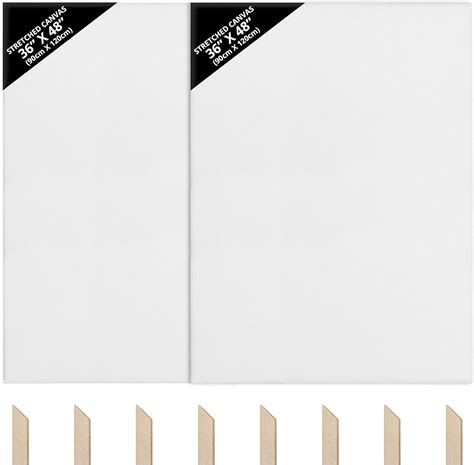 Amazon.com : Kurtzy Blank Canvas (2 Pack) - 90 x 120cm (36 x 48 inches) - Extra Large Pre ...