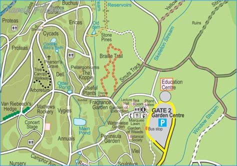 Kirstenbosch Map Detailed - TravelsFinders.Com