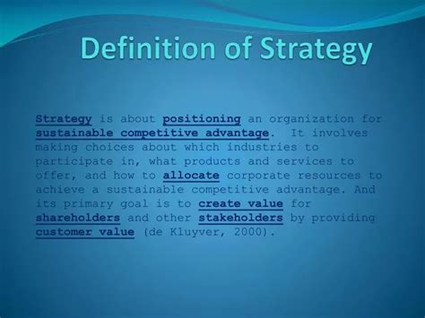 PPT - Definition of Strategy PowerPoint Presentation, free download ...