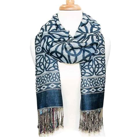 Celtic Design Scarf - Denim Blue - Fast Shipping from our US location.