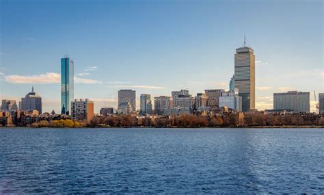 Boston Skyline and Charles River Seen from Cambridge - Massachusetts, USA Stock Image - Image of ...