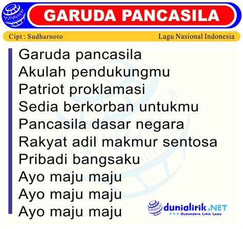 Lirik Garuda Pancasila Dan Maknanya Brainly - IMAGESEE