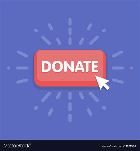 Modern donate button design with mouse click Vector Image