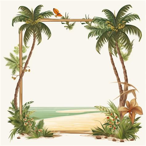 Premium AI Image | Beautiful palm tree border frame clipart picture ...