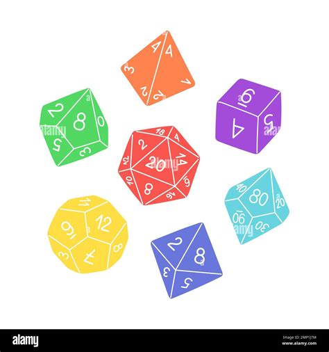 D8 D10 D12 D20 Dice for Board games, RPG dice set for table game vector Stock Vector Image & Art ...