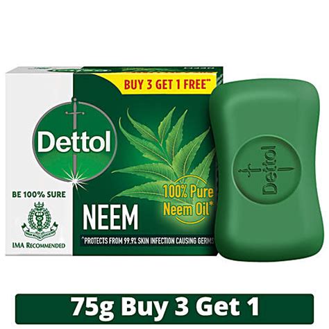 Buy Dettol Neem Bathing Soap Bar - 100% Pure Neem Oil Online at Best ...