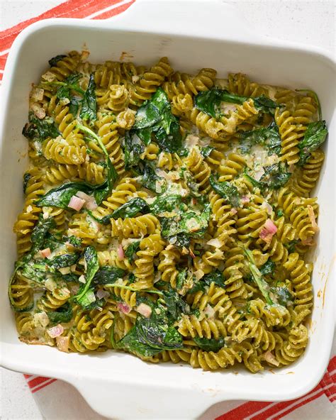 Double Spinach Pasta Casserole with Pesto & Cheese | Kitchn