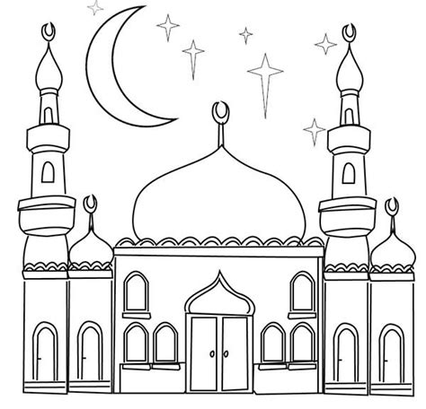 10 Most Beautiful Mosque Coloring Pages for Children | Ramadan kids ...