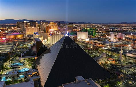 Night Aerial View of the Las Vegas Strip Cityscape Editorial Stock ...