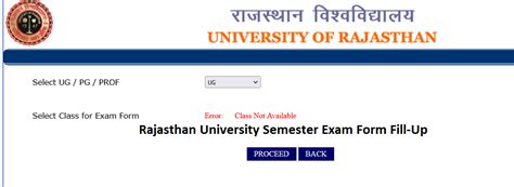 Rajasthan University Semester Exam Form Fill-Up 2025 Download Online @www.uniraj.ac.in