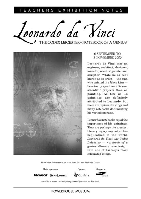 (PDF) Leonardo Da Vinci Notas Sobre Su Codex Leicester | Adelina Anileda - Academia.edu