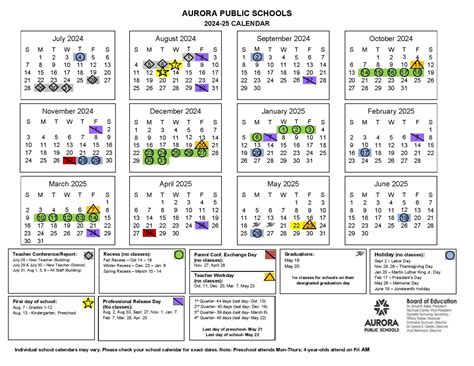 Aurora Public Schools Calendar 2024-2025 (Holiday Breaks)