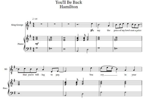 You Ll Be Back Piano Sheet Music