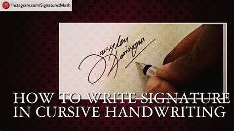 How to Write Signature in Cursive Handwriting - YouTube