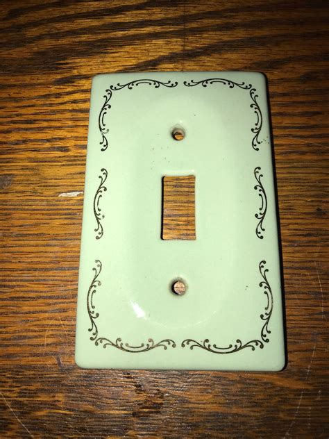 Vintage Switch Plate Cover. Lightswitch Covers. Light Green Ceramic Switch Cover. Wall Decor ...