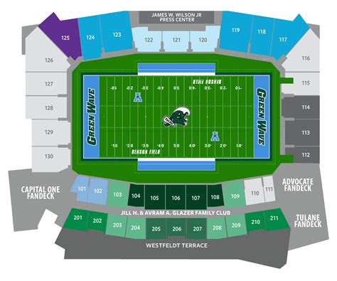 Yulman Stadium Seating Chart - Seating plans of Sport arenas around the ...