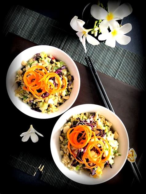 Thai Freekeh Salad | Peanut Dressing - Ribbons to Pastas | Recipe | Freekeh, International ...