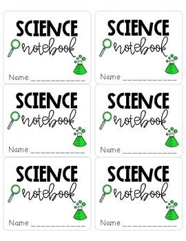 **FREE* Science Notebook Labels Color & BW by Teaching 3rd | TpT