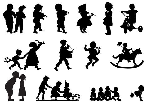 Children's Silhouettes Brush Pack - Free Photoshop Brushes at Brusheezy!