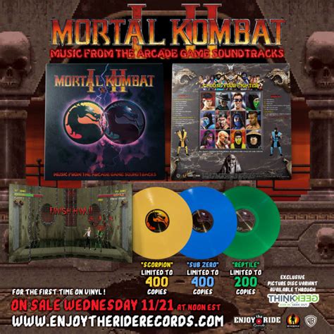 Mortal Kombat 1 & 2 vinyl soundtrack available to order now - blip blop