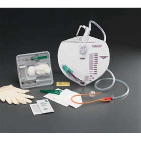 Bard Bardex I.C. Drainage Bag Foley Tray With 16FR Coude Catheter