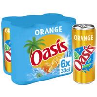 Boisson aux fruits Orange OASIS : le pack de 6 canettes de 33cl à Prix Carrefour