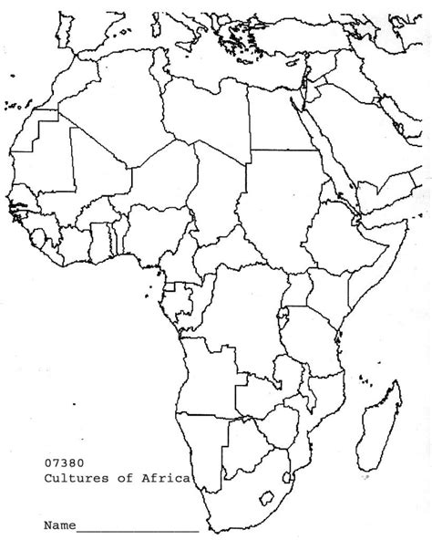 Africa Map Blank Printable