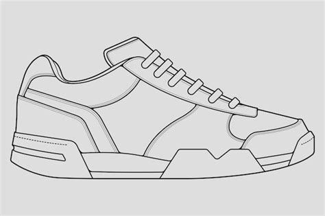 Premium Vector | Outline Cool Sneakers Shoes sneaker outline drawing vector Sneakers drawn in a ...