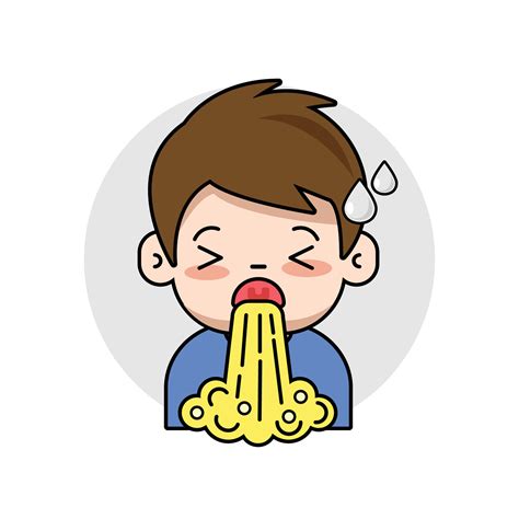 Sick boy vomiting cartoon vector illustration. 27705212 Vector Art at Vecteezy