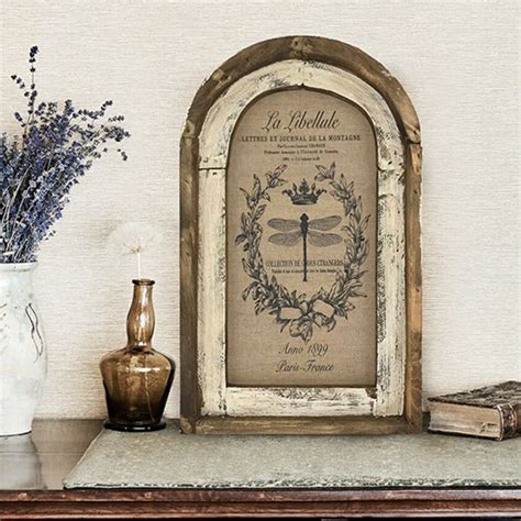 French Country Dragonfly Linen Wall Art | Antique Farmhouse