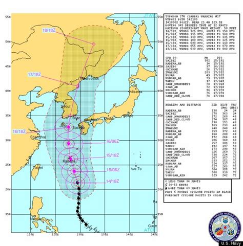 Typhoon 'Sanba' Expected To Hit Okinawa And South Korea (MAP) | HuffPost