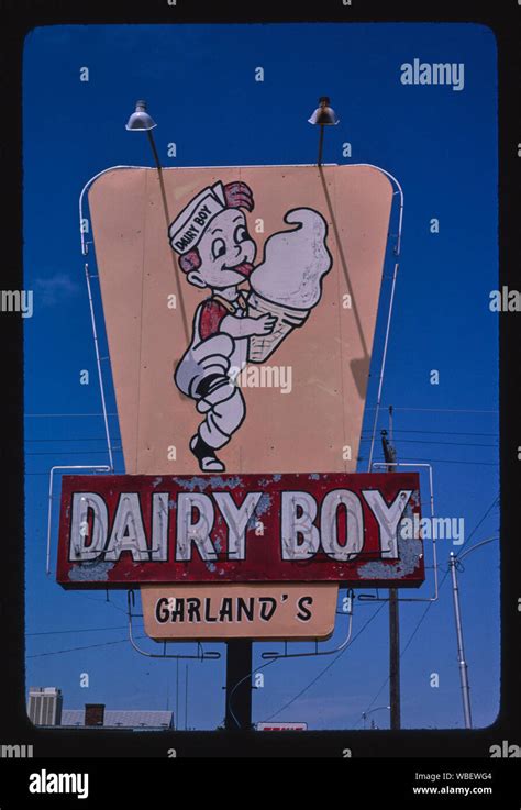 Garland Dairy Boy ice cream sign, Route 66, Weatherford, Oklahoma Stock ...