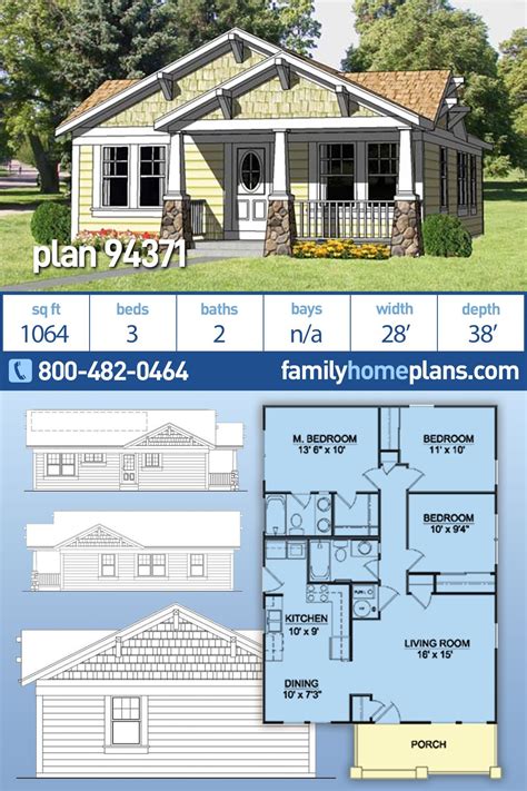 One Story Craftsman Bungalow House Plans