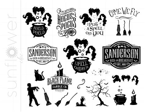 Hocus Pocus Svg Bundle Halloween Svg Cut File Sanderson - Etsy