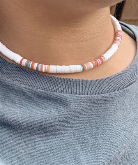 obx disc necklace | Clay bead necklace, Beaded jewelry, Beaded necklace