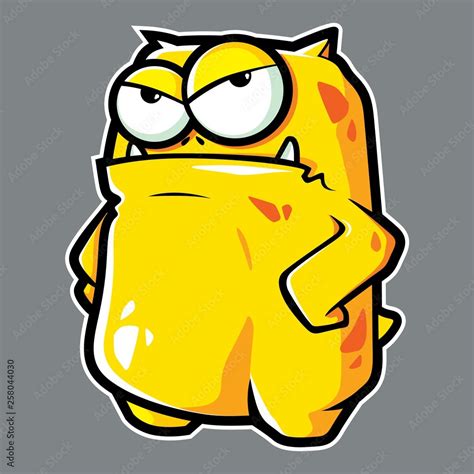 Cute Little Yellow Dinosaur Character with Angry Face Illustration in Cartoon Style Stock Vector ...