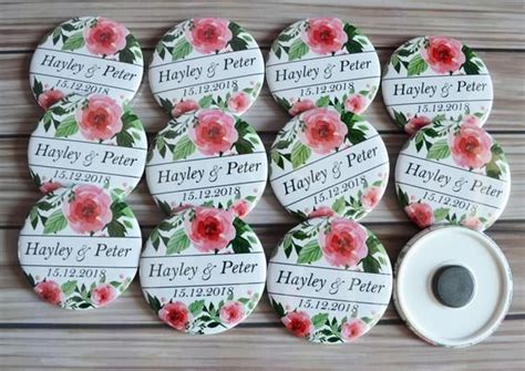 Wedding Thank you gift Personalized magnets Floral wedding | Etsy | Homemade wedding favors ...