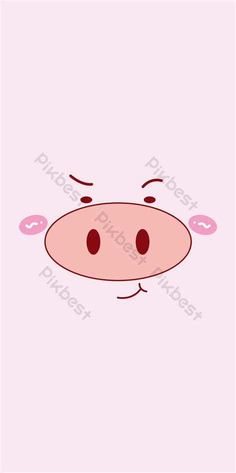 Cute Little Pig Fandudu Emoji Mobile Wallpaper Background | PSD Free ...