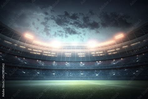 Football stadium lights. American football stadium. digital effect 3d ...