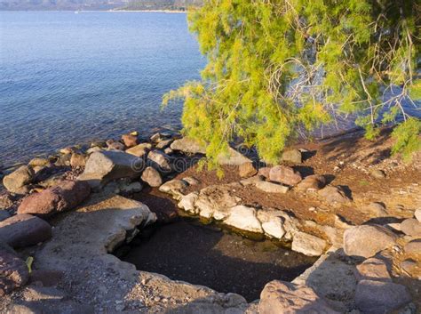 Radon Hot Spring on the Beach of the Resort Town of Metana in the ...