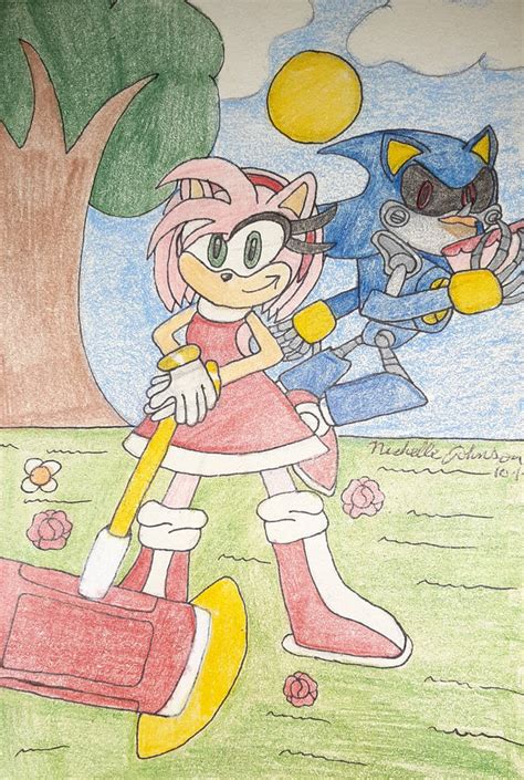 Amy and Metal Sonic's Anniversary Sketch by Nikkigamer on DeviantArt