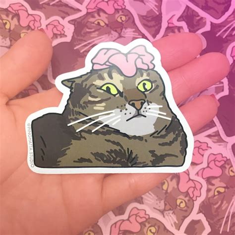 Flower Cat Meme Sticker Cat Meme Sticker Sad Cat Meme Cat | Etsy Canada