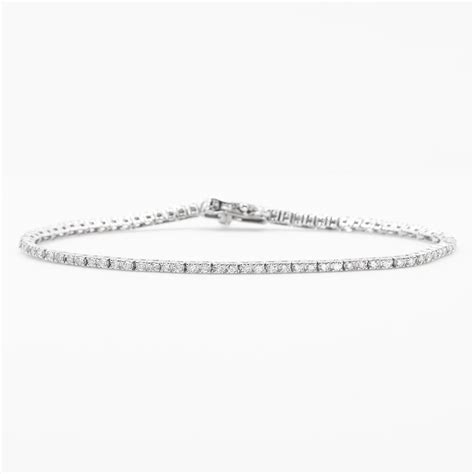 14k White Gold Natural Diamond Tennis Bracelet (SKU: SGGEM57)