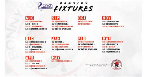 2023/24 cinch League Two Fixtures Announced