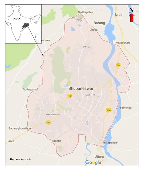 Map showing location of Bhubaneswar city in Odisha, eastern India ...