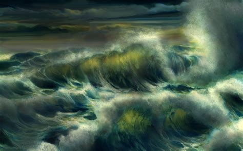 art, Wave, Water, Storm, Foam, Ocean, Se Wallpapers HD / Desktop and Mobile Backgrounds