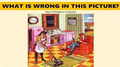 Picture Puzzle Riddles: What is wrong with this picture? Spot 11 mistakes in 11 seconds