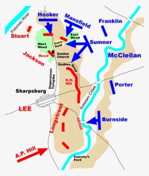 Antietam Battle Map - Battle Of Antietam Simple Map - 629x741 PNG Download - PNGkit